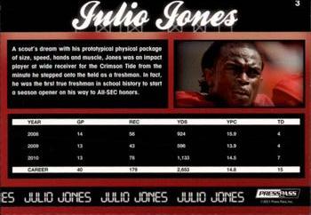 2011 Press Pass #3 Julio Jones Back