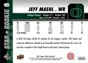 2011 Upper Deck #132 Jeff Maehl Back