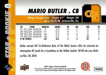 2011 Upper Deck #160 Mario Butler Back