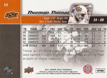 2011 Upper Deck #23 Thurman Thomas Back
