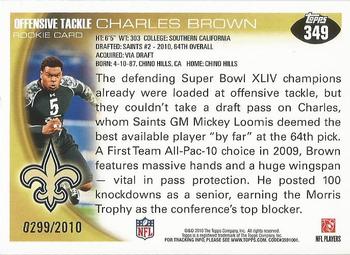 2010 Topps - Gold #349 Charles Brown Back