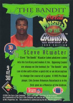 1994 Coca-Cola Monsters of the Gridiron #9 Steve Atwater Back