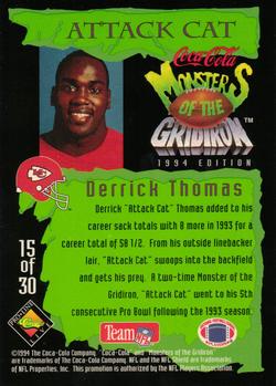 1994 Coca-Cola Monsters of the Gridiron #15 Derrick Thomas Back