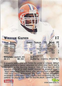 1994 Classic NFL Draft - Gold #17 William Gaines Back