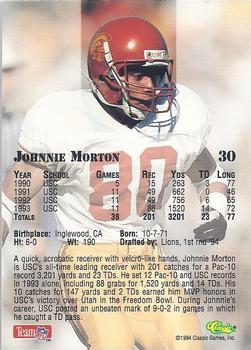 1994 Classic NFL Draft - Gold #30 Johnnie Morton Back