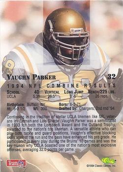 1994 Classic NFL Draft - Gold #32 Vaughn Parker Back