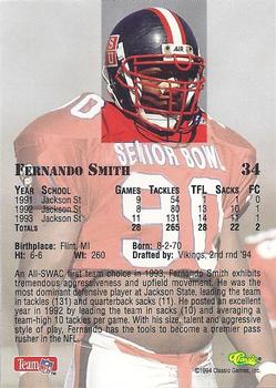 1994 Classic NFL Draft - Gold #34 Fernando Smith Back