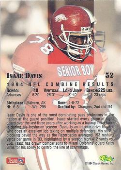 1994 Classic NFL Draft - Gold #52 Isaac Davis Back