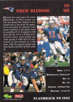 1994 Classic NFL Draft - Gold #99 Drew Bledsoe Back