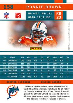 2011 Score #158 Ronnie Brown Back