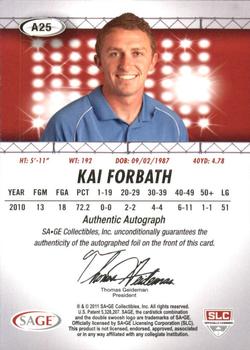 2011 SAGE HIT - Autographs #A25 Kai Forbath Back