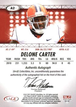 2011 SAGE HIT - Autographs Silver #A2 Delone Carter Back