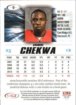 2011 SAGE HIT - Gold #5 Chimdi Chekwa Back
