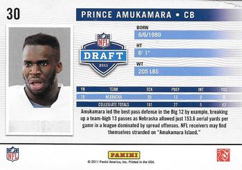 2011 Panini Prestige - NFL Passport #30 Prince Amukamara Back