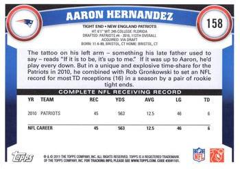 2011 Topps #158 Aaron Hernandez Back