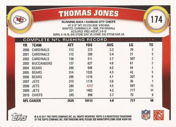 2011 Topps #174 Thomas Jones Back