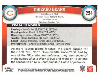 2011 Topps #254 Chicago Bears Back