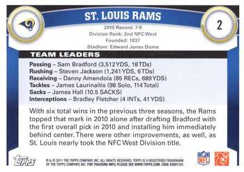 2011 Topps #2 St. Louis Rams Back