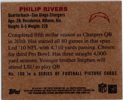 2011 Topps - 1950 Bowman #100 Philip Rivers Back