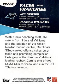 2011 Topps - Faces of the Franchise #FF-NW Cam Newton / DeAngelo Williams Back