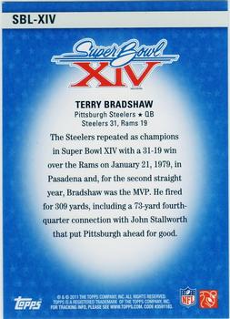 2011 Topps - Super Bowl Legends #SBL-XIV Terry Bradshaw Back