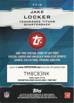 2011 Topps - ToppsTown #TT-8 Jake Locker Back