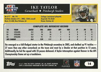 2006 Topps Pittsburgh Steelers Super Bowl XL Champions #14 Ike Taylor Back