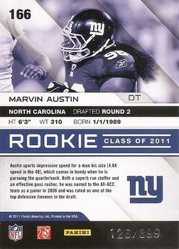 2011 Panini Absolute Memorabilia #166 Marvin Austin Back