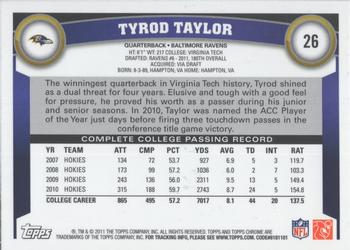2011 Topps Chrome #26 Tyrod Taylor Back