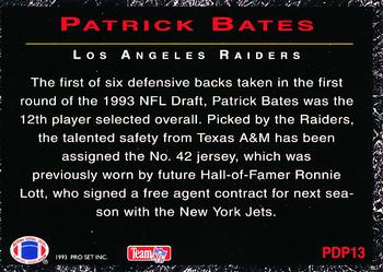 1993 Pro Set Power - Draft Picks #PDP13 Patrick Bates Back