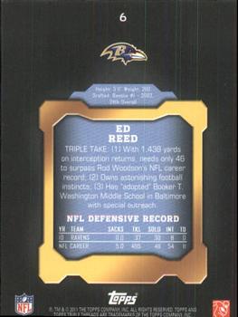 2011 Topps Triple Threads #6 Ed Reed Back