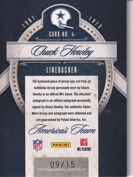 2010 Panini Limited - America's Team Threads Autographs Prime #4 Chuck Howley Back