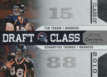 2010 Playoff Contenders - Draft Class #12 Demaryius Thomas / Tim Tebow  Front