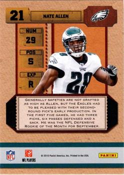 2010 Playoff Contenders - ROY Contenders #21 Nate Allen  Back