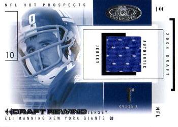 2004 Fleer Hot Prospects - Draft Rewind Jersey #DR/EM Eli Manning Front