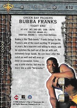 2000 Collector's Edge Odyssey - Ripped #R10 Bubba Franks Back
