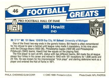 1989 Swell Greats #46 Bill Hewitt Back