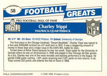 1989 Swell Greats #58 Charley Trippi Back