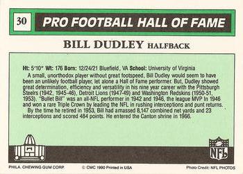 1990 Swell Greats #30 Bill Dudley Back