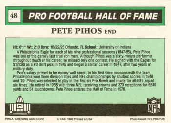1990 Swell Greats #48 Pete Pihos Back