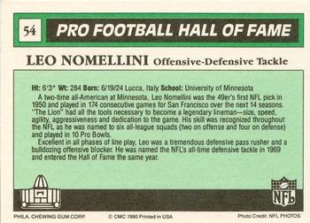 1990 Swell Greats #54 Leo Nomellini Back
