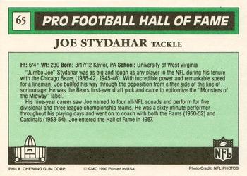 1990 Swell Greats #65 Joe Stydahar Back