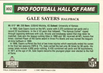 1990 Swell Greats #102 Gale Sayers Back