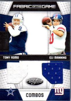 2010 Panini Certified - Fabric of the Game Combos #12 Tony Romo / Eli Manning  Front