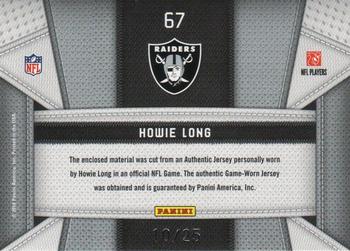 2010 Panini Certified - Fabric of the Game NFL Die Cut Prime #67 Howie Long Back