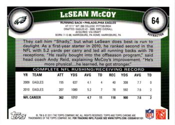 2011 Topps Chrome - Refractors #64 LeSean McCoy  Back