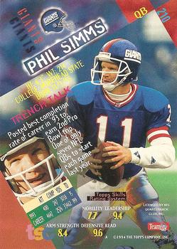 1994 Stadium Club - Members Only #210 Phil Simms Back