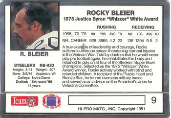 1991 Action Packed Whizzer White Award #9 Rocky Bleier Back