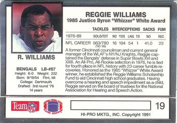 1991 Action Packed Whizzer White Award #19 Reggie Williams Back