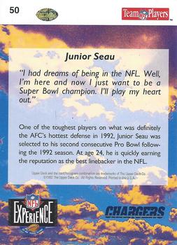 1993 Upper Deck NFL Experience #50 Junior Seau Back
